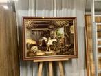 Groot geborduurd schilderij “Paardestal”, Huis en Inrichting, Ophalen of Verzenden