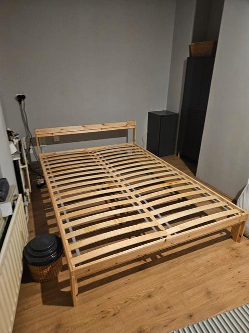 Ikea Neiden Bedframe 140x200 + Lattenbodems, Huis en Inrichting, Slaapkamer | Bedden, Gebruikt, Tweepersoons, 140 cm, 200 cm, Hout