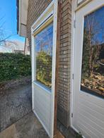 Meranti hardhouten kozijn met dubbel glas en beluchting., Ophalen, Gebruikt, Hout, Raamkozijn