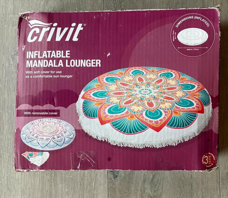 Crivit Opblaasbare Mandala Lounger - Nieuwstaat, Tuin en Terras, Hangmatten, Nieuw, Eenpersoons, Opvouwbaar, Binnen, Buiten, Ophalen of Verzenden