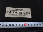 sticker Leende Fa. De Groot  Langstraat 2D Tuinhuisjes, Ophalen, Zo goed als nieuw, Bedrijf of Vereniging
