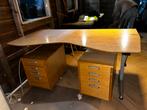 Bureau met 2 ladeblokken, Huis en Inrichting, Bureaus, Ophalen, In hoogte verstelbaar, Zo goed als nieuw, Bureau