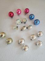 Set van 7 antieke feathertree zilver blauw roze kerstballen, Ophalen of Verzenden, Zilver, Overige merken