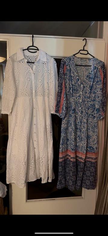 zomerjurk zomer jurk lang wit kant blauw bohemian FOTOS xs beschikbaar voor biedingen
