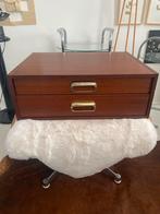 Mahoniehouten ladekast element messing handgreep mid century, Huis en Inrichting, Kasten | Ladekasten, Ophalen, Minder dan 50 cm