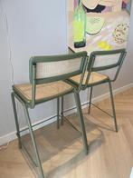 2 stuks - Barkruk zuiver rotan webbing hoge kruk barstoel, Ophalen, 60 tot 90 cm, Nieuw, Hout