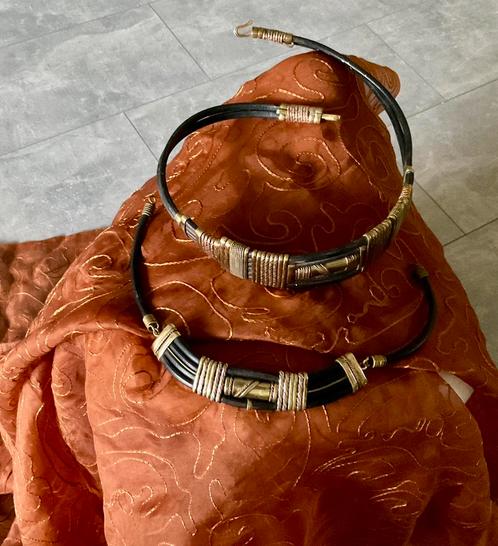 Oude, gebruikte halsketting en riem, Sieraden, Tassen en Uiterlijk, Antieke sieraden, Overige typen, Koper, Verzenden