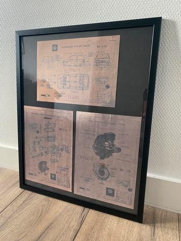 Mooie ingelijste golf 2 rallye g60 blueprints beschikbaar voor biedingen