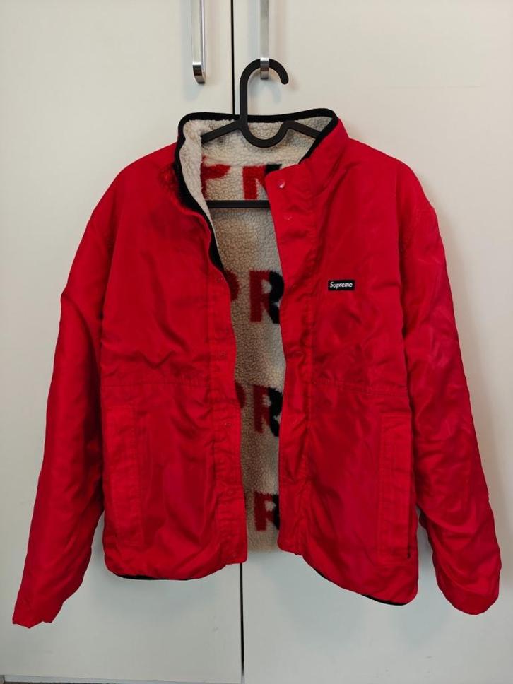 Supreme Reversible Logo Fleece Jacket – Fall/Winter 2018, Kleding | Heren, Jassen | Winter, Zo goed als nieuw, Maat 46 (S) of kleiner