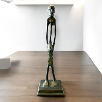 Tribal Benin Abstract Man Bronzen Sculptuur. beschikbaar voor biedingen