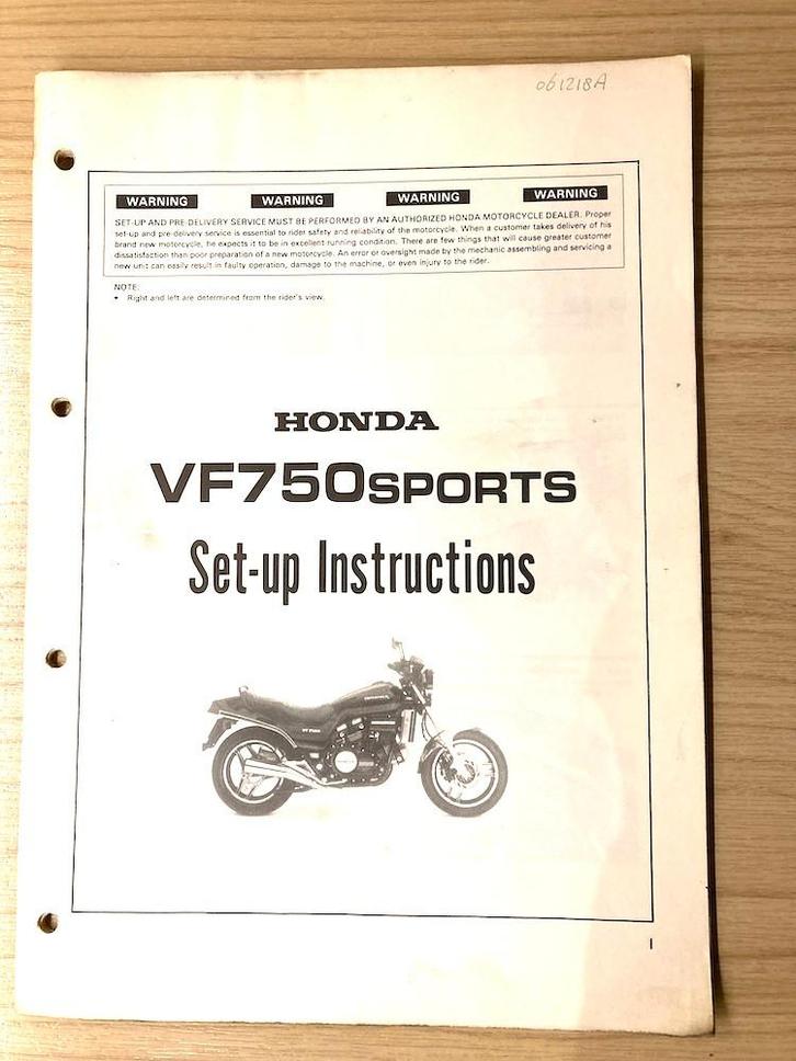 Honda VF750 Sports 1983 Set-up Instructions, Motoren, Handleidingen en Instructieboekjes, Honda, Verzenden