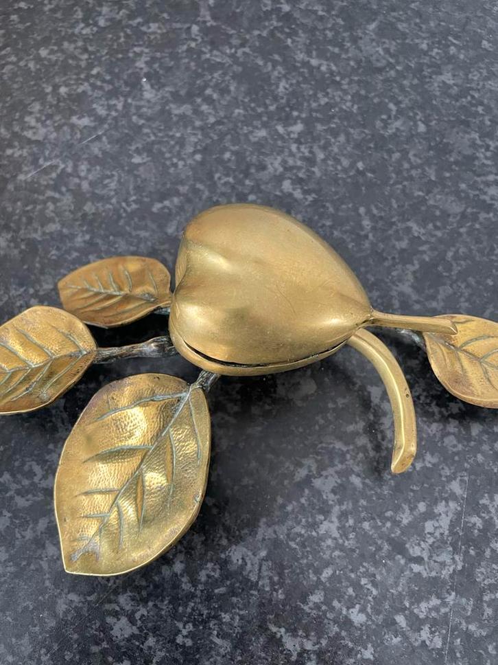 Antiek Koperen Juwelendoosje Appel, Antiek en Kunst, Antiek | Koper en Brons, Koper, Ophalen of Verzenden