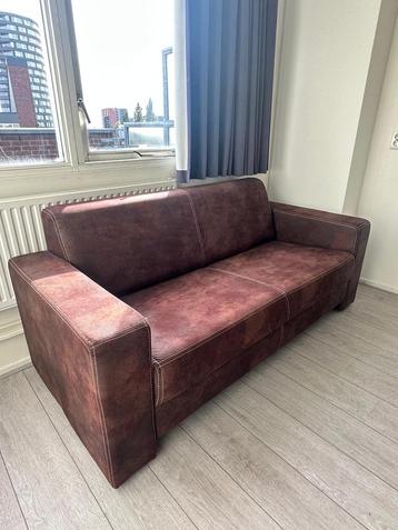 Stoere Bruine Bank met Leer-effect (b186, d85, h81) beschikbaar voor biedingen