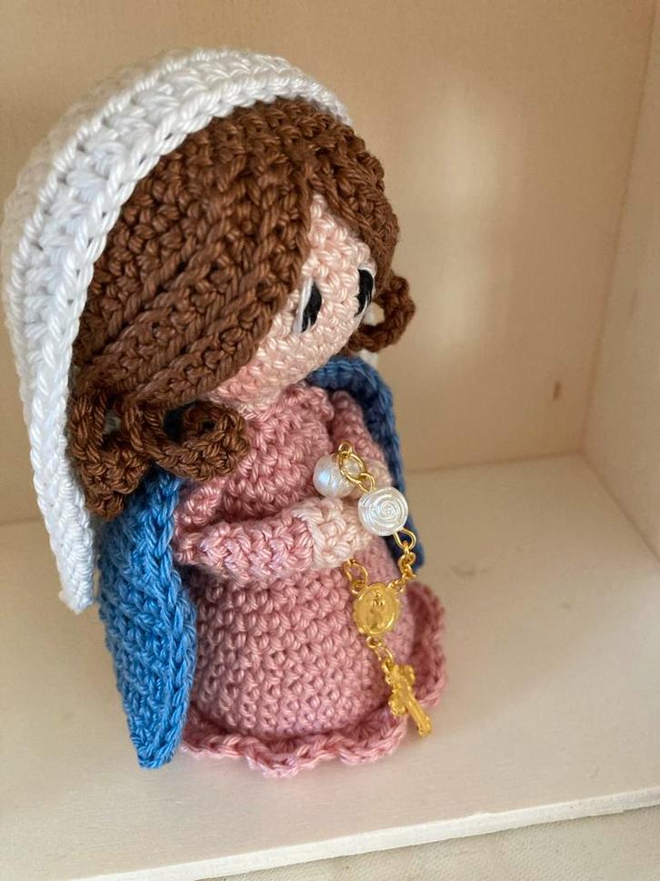 Handgehaakt Maria Popje met Rozenkrans, Diversen, Kerst, Nieuw, Ophalen of Verzenden