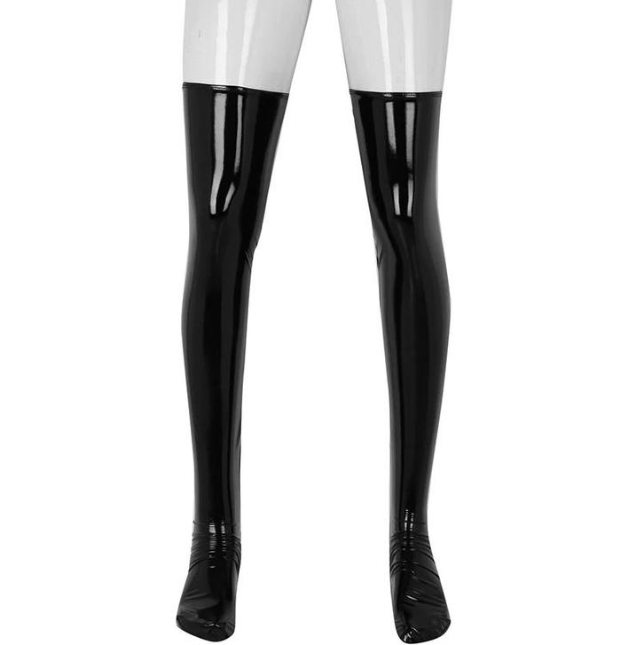 Zwarte leren heren kousen / mannen lingerie sissy sexy, Kleding | Heren, Sokken en Kousen, Nieuw, Overige maten, Zwart, Verzenden