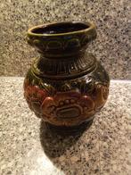 Prachtige vaas, bloem decor, west-duits aardewerk. jaren 70, Antiek en Kunst, Ophalen of Verzenden