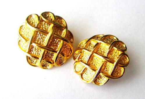Chique Art Deco-stijl Oorbellen clips verguld, Sieraden, Tassen en Uiterlijk, Oorbellen, Zo goed als nieuw, Knopjes of Stekers