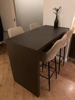 Bartafel met 4 stoelen - nette staat!, Ophalen, Zo goed als nieuw, 90 cm of meer, 4 krukken