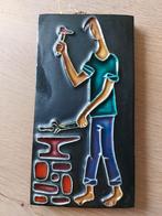 Vintage Keramieken Wandtegel, jaren 60/70, Antiek en Kunst, Antiek | Wandborden en Tegels, Ophalen of Verzenden