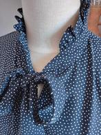 Lilytime blouse marine met witte stip en strik maat 38, Lilytime, Blauw, Maat 38/40 (M), Ophalen of Verzenden