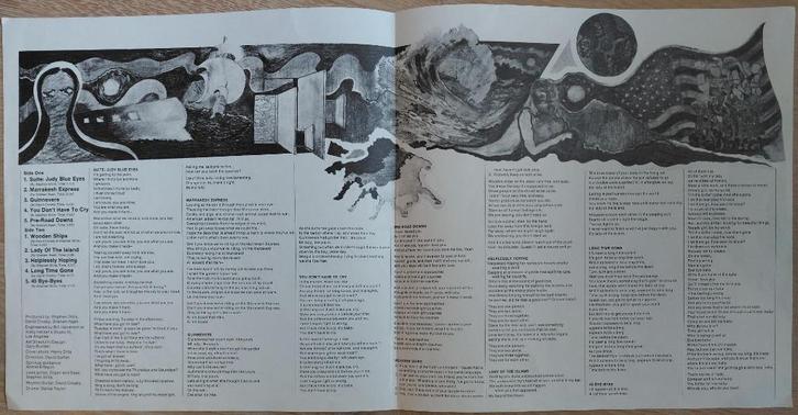 Losse insert (fold out) behorend bij LP Crosby, Stills & Nas, Cd's en Dvd's, Vinyl | Rock, Gebruikt, Poprock, Ophalen of Verzenden