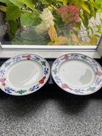Boerenbont servies plat dinerbord 2 stuks, DECEMBER tip !, Huis en Inrichting, Ophalen of Verzenden, Zo goed als nieuw, Bord(en)