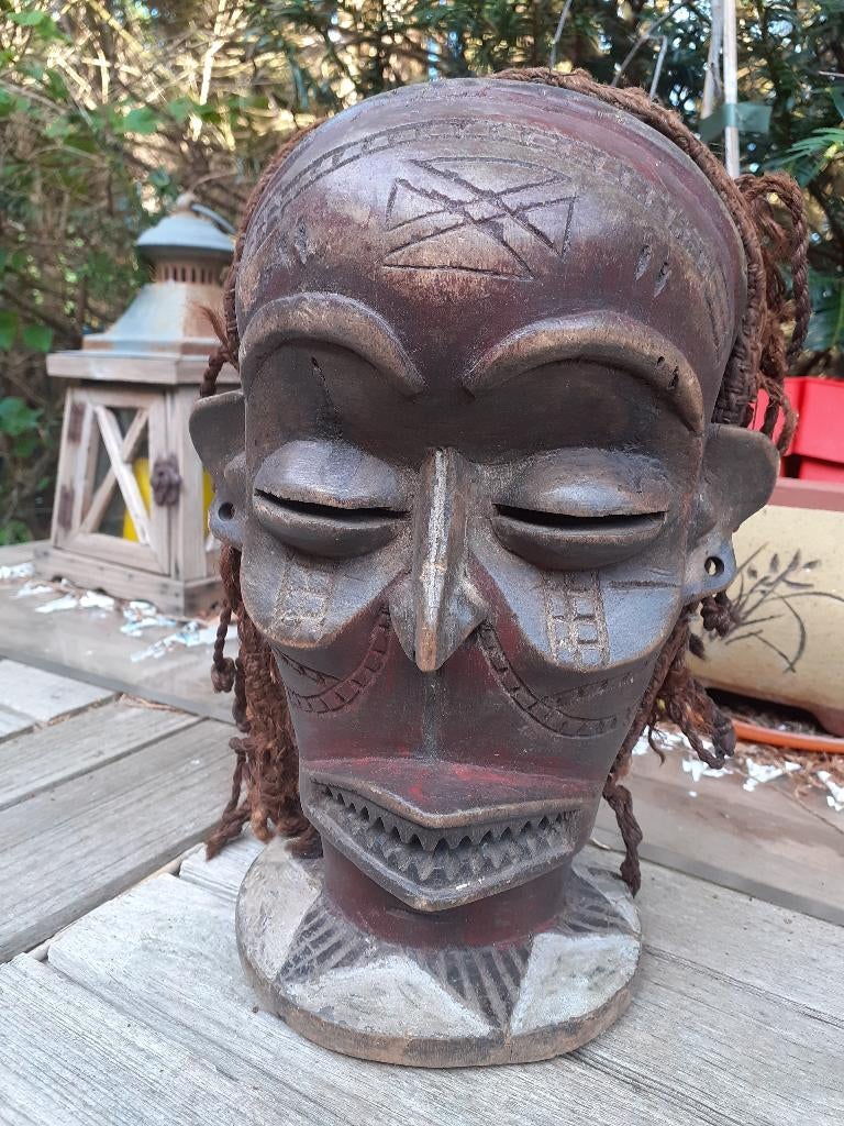 Nigeria Afrika, oud Masker goed houtsnijwerk, Ophalen of Verzenden