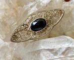 Set antieke zilveren sieraden; broche en hanger, Ophalen of Verzenden, Zilver, Broche, Met edelsteen