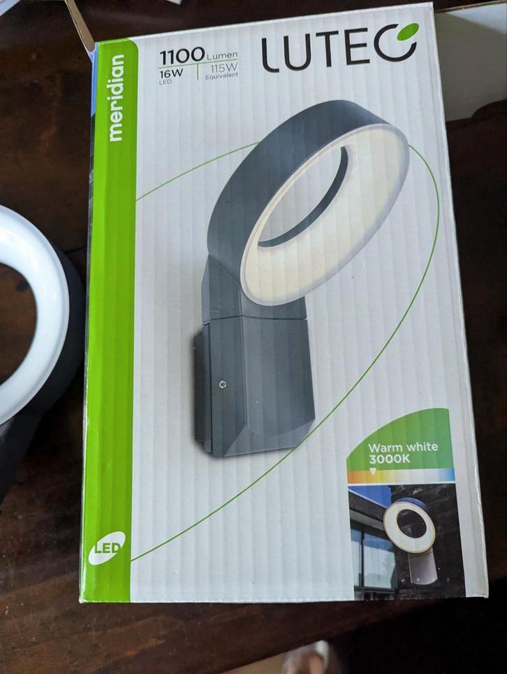 Lutec Meridian LED Buitenlamp Antraciet wandlamp - Nieuw!, Tuin en Terras, Buitenverlichting, Nieuw, Wandlamp, Aluminium, Minder dan 50 watt