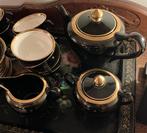Theeservies Societe Cermique Maastricht met goud Rouwservies, Antiek en Kunst, Antiek | Servies compleet, Ophalen of Verzenden