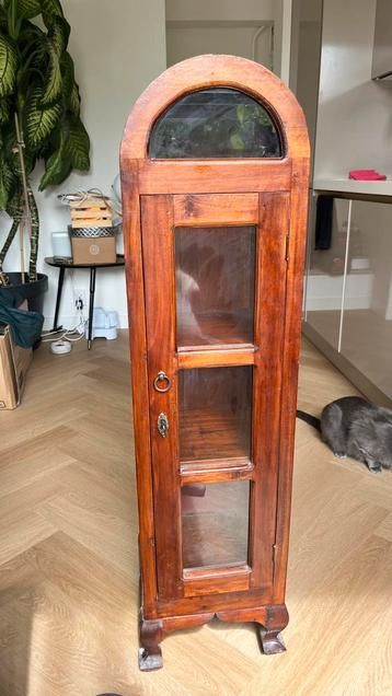 Vintage art deco vitrinekastje/kruidenkastje met glas beschikbaar voor biedingen