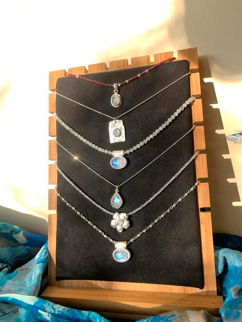 Maansteen regenboog hanger geluk beschermt intuïtie magie, Sieraden, Tassen en Uiterlijk, Kettingen, Nieuw, Zilver, Wit, Met edelsteen