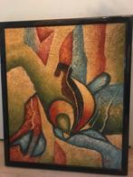 Vintage B Long Cocos Schilderij., Antiek en Kunst, Kunst | Schilderijen | Abstract, Ophalen of Verzenden