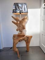 Landelijke tafellamp van boomstronk, Huis en Inrichting, Lampen | Vloerlampen, Nieuw, Ophalen of Verzenden, Stoer sober robuust landelijk