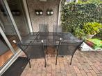 Tuinset, tafel & 4 stoelen. Metaal, Tuin en Terras, Gebruikt, Ophalen of Verzenden, Tuinset, Overige materialen