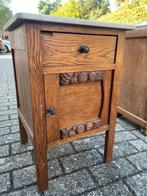 Antiek Frans Nachtkastje met Marmer, Huis en Inrichting, Slaapkamer | Nachtkastjes, Ophalen, Gebruikt, Minder dan 45 cm, 55 tot 70 cm