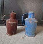 2 brocante waterkruiken. Bruin en blauw, Ophalen of Verzenden