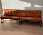 Leren eetkamerbank met stalen frame - 4/5 persoons, Ophalen