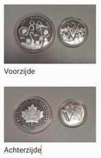 2 Zwaar Verzilverde herdenkingsmunten 80 jaar Vrijheid, Ophalen of Verzenden, Nederland, Munten
