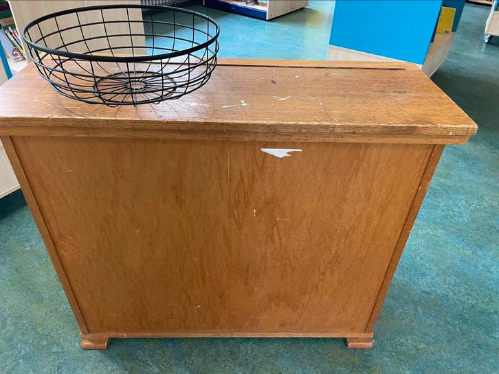 Vintage schoolkastje, Huis en Inrichting, Woonaccessoires | Kisten, Gebruikt, Overige houtsoorten, Ophalen
