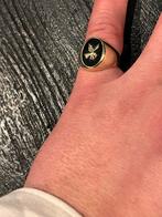 Gouden Zegelring Onyx Arend 9k - Maat 16.5, Sieraden, Tassen en Uiterlijk, Ringen, Gebruikt, Heer, Ophalen of Verzenden, Kleiner dan 17