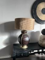Terracotta schemerlamp met jute lampenkap, Ophalen of Verzenden, Gebruikt, Overige materialen, Minder dan 100 cm