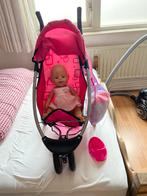 Baby born met buggy en kleertjes, Kinderen en Baby's, Speelgoed | Poppen, Ophalen of Verzenden, Zo goed als nieuw, Babypop
