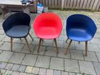TEAB 3 HAY stoelen verschillende kleuren blauw, rood, zwart, Ophalen, Gebruikt, Overige kleuren, Drie