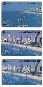 Israël, 3 telefoonkaarten, panorama Tel Aviv, Ophalen of Verzenden, Buitenland