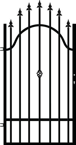 Klassieke zwarte looppoort met sierlijke ornamenten 90x180, Tuin en Terras, Tuinpoorten, Nieuw, Looppoort, Staal, 150 tot 200 cm