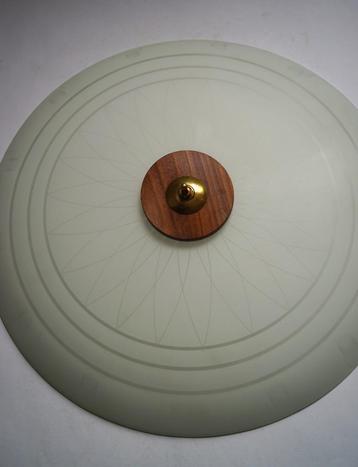 vintage '60/'50 schaal plafondlamp plafonnière groot glas c. beschikbaar voor biedingen