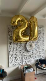 21 jaar gouden ballonnen 1 meter opgeblazen, Versiering, Zo goed als nieuw, Ophalen, Verjaardag