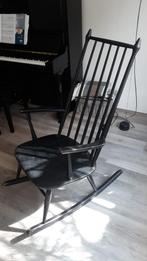 Zwarte vintage houten schommelstoel, Antiek en Kunst, Antiek | Meubels | Stoelen en Banken, Ophalen of Verzenden
