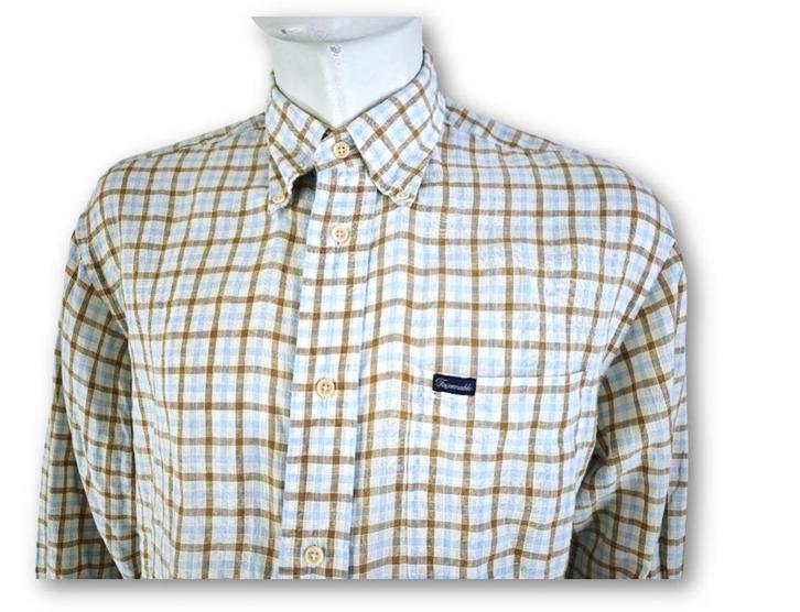 Faconnable Overhemd - 100% Linen/Flax, Kleding | Heren, Overhemden, Gedragen, Halswijdte 39/40 (M), Overige kleuren, Ophalen of Verzenden
